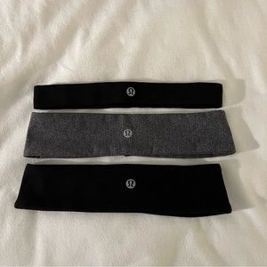 Bundle of 3 Lululemon Black and Gray Headbands